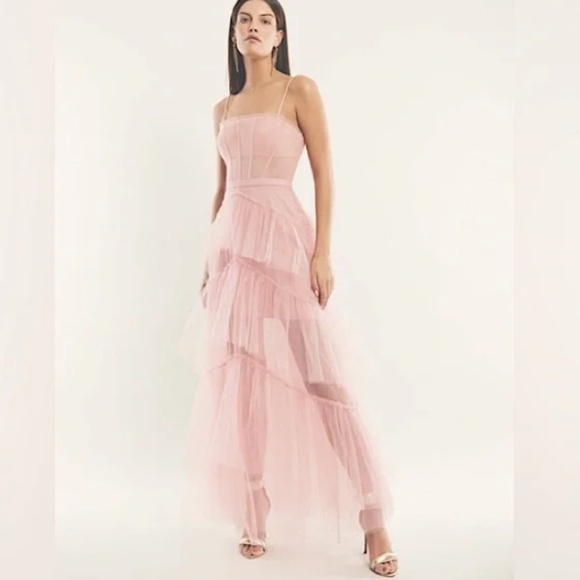 Tiered Gown Bcbg Pink Dress Bcbg Light Pink Dress BCBGMAXAZRIA